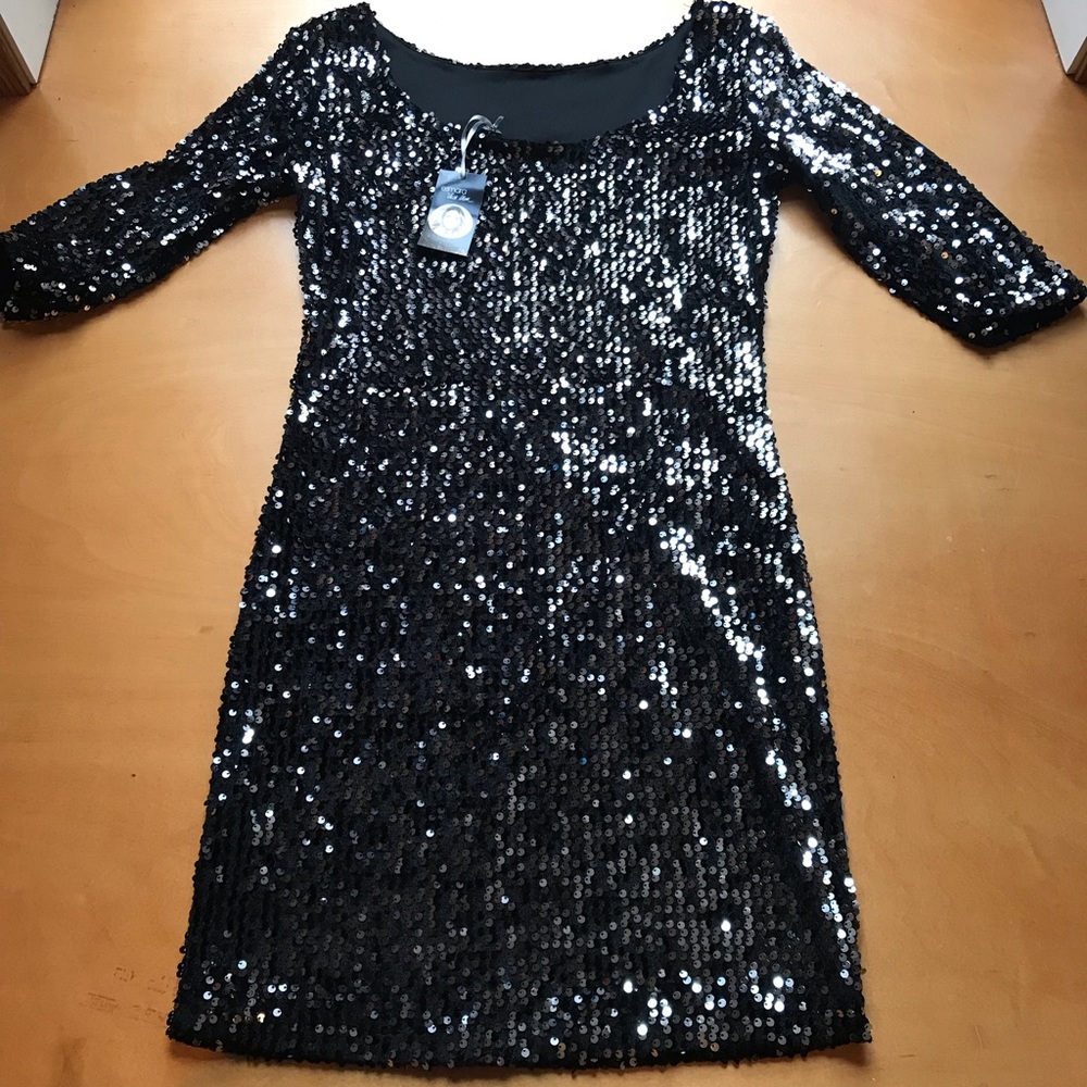 Black sequined dress